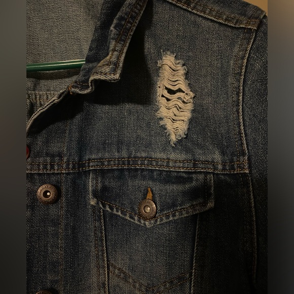 Highway jeans premium denim jacket - womens xl - distressed dark denim - Picture 4 of 6